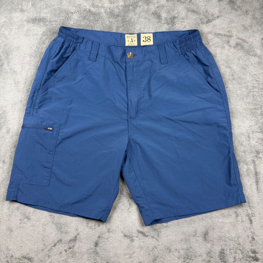 Red Head Brand Co Mens Blue Nylon Cargo Hiking Shorts Size 38 Elastic Waist